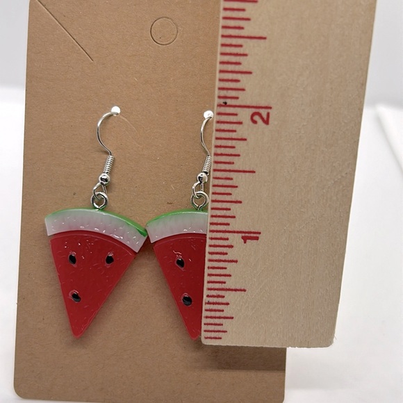 Simulation Double-sided Watermelon Resin Earrings - Picture 4 of 4